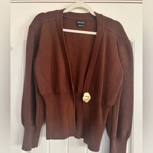 Women’s brown cardigan sweater